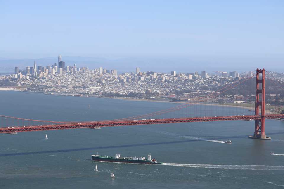 A picture of San Francisco from Hawk Hill in Marin County